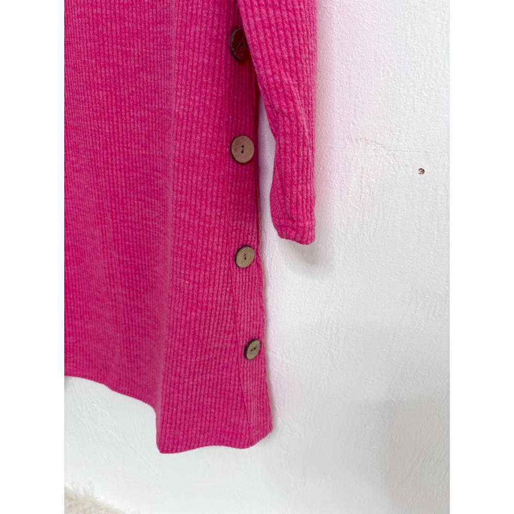 Women's Simply Southern Pink Ribbed Mini Dress with Buttons, Size S - Picture 7 of 9